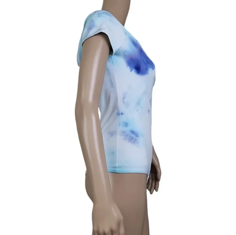 Free People Ice Tie Dye Custom Bodysuit Off Shoulder